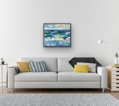 Wave Painting Claude Monet Style Original Art 20×24″ Oil Painting by Olesya Bay