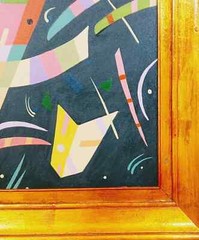 AMAZING WASSILY KANDINSKY OIL ON CANVAS DATED 1936 WITH FRAME IN GOLDEN LEAF NIC