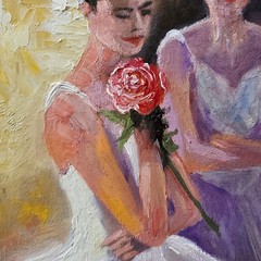 YARY DLUHOS Ballet Dancer Music Dance Figure Woman Girl Original Oil Painting