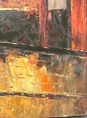 Oil Painting Art of French Moulin Rouge Landcape Cityscape Paris France Building
