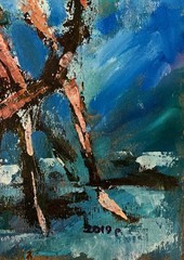 Oil painting It was as if an angel Had Descended V. Aksenov Original nAAA5016