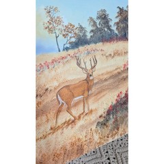Hagen Signed Original Deer Painting Wildlife Cabin Landscape Canvas Board 11×14
