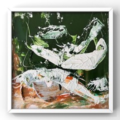 Denmark North Sea Shore, Skagen Wind, Modern Abstract Coastal Painting Framed 4”