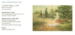 Large Frank F. English Watercolor/Gouache A Pastoral Landscape With Figures