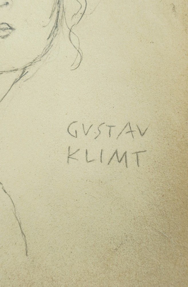 Gustav Klimt Drawing On Original Paper Hand Signed No Picasso ,Van Gogh, Chagall