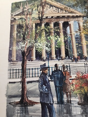 Original Watercolor Paris Rue Royale La Madeleine Signed unframed 8″x12″