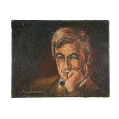Untitled (Man Resting Chin on Hand) By Anthony Sidoni Signed Oil on Canvas 8×10