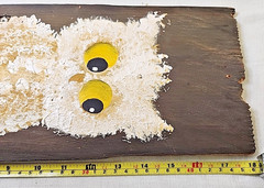 Owl Painted on Old Barn Wood Signed Folk Art