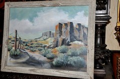 vintage Desert painting by American Painter C. Mason