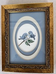 Vintage Signed & Numbered Carol Morrison #72 Mini Birds Framed Watercolor Art