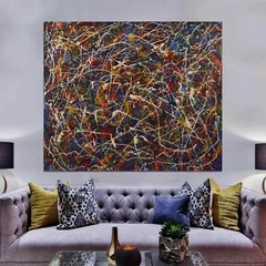 Jackson Pollock style￼￼ Canvas painting￼ 72” X 60”Abstract,Modern,XL, Landscape￼