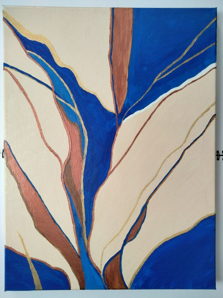 Original Hand Painted Acrylic Painting Stretched Canvas 12″x16″x0.6″ Wall Decor