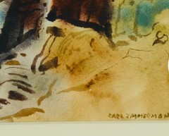 „Approaching Storm.“ Original Watercolor By Ohio Artist Carl Zimmerman