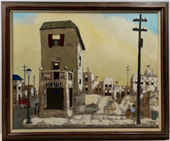 ROBERT FARRINGTON VENICE BEACH CALIFORNIA ILLUSTRATION VINTAGE OIL PAINTING