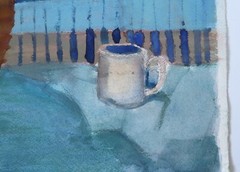 Vintage Still Life Gouache Watercolor Painting Woodstock NY Sylvia Weinberg
