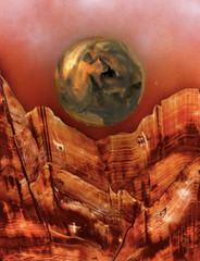 Original Painting of Symbolism Artwork on Mountainside by artist Jason Girard