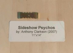ANTHONY CLARKSON MIXED MEDIA PAINTING ON WOOD SIDESHOW PSYCHOS LISTED LA ARTIST