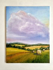 Original oil painting Landscape artwork Tuscany countryside