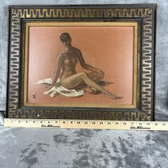 Sandor Klein Female Nude Painting Signed Oil On Board Mid Century Expressionism