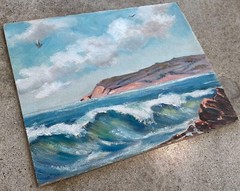 1930s Historic La Jolla, CaLiFoRnia Coastal Oil Painting by Roi Clarkson Colman