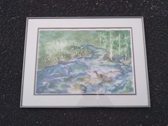 Vintage „Nesting Time“ Original Water Color Painting Framed Matted Ducks MOORE