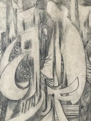 Juan David. Painting. Musica, ca 1979. Graphite on cardboard. Cuban Art