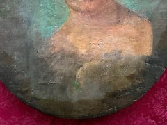 Antique PORTRAIT of A YOUNG LADY OIL PAINTING