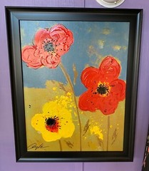 Large Framed Hand Embellished Giclee – Flowers by Dominic Pangborn