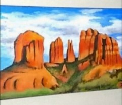 Southwest Desert Buttes Painting living room acrylic on canvas original artist