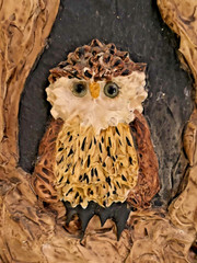 Original Signed Evelyn Wallace „Mice Love“ 3D Mixed Media Owl Wall Art 10×20