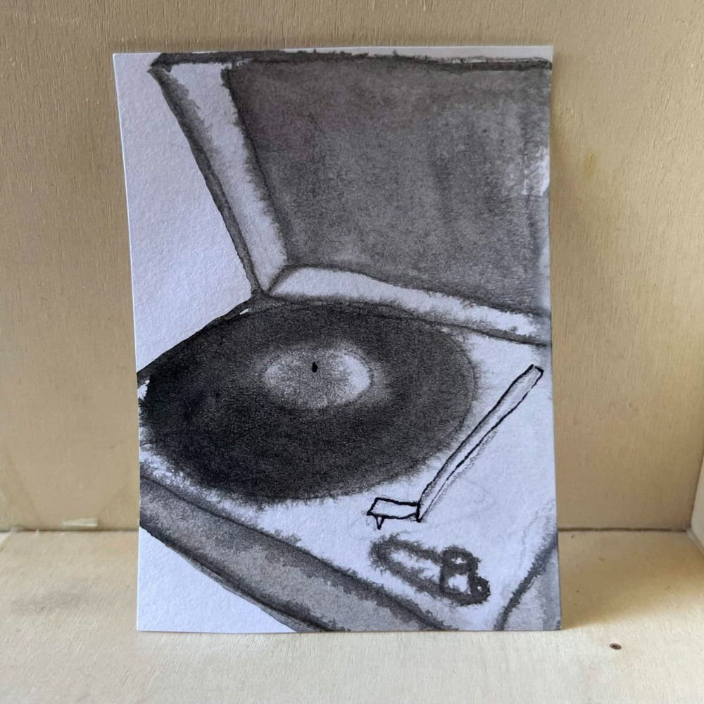 ACEO Original Art Card 2.5 x 3.5 Watercolor mini painting music
