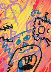 ACEO ATC CARD „Secret Crowds 9“ REASOR Original Abstract Painting 2.5×3.5