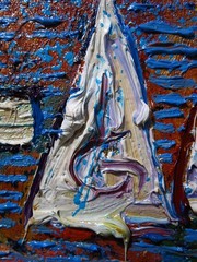 MODERN█ORIGINAL OIL█PAINTING VINTAGE OUTSIDER MODERN█ART URBAN GRAfFITI UNIQUE█A