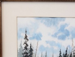 Tom Berger Vintage Watercolor Painting Colorado Autumn Landscape Listed Artist