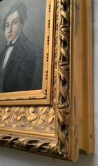 19th Century Eugene Nesle Signed Portrait French Romantic Antique Oil on Canvas