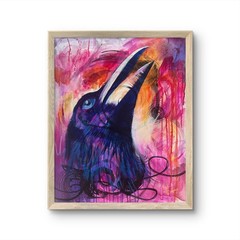 @FearlessPaints Abstract Crow Raven Bird 24×30 Canvas Fine Art Original Painting
