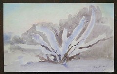 Winter Landscape With Snow Ice Effect Modern Painting 60s Original P16