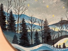 10″ Circular Oil Painting on Canvas….“Winter Wonderland“
