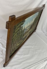 Vintage Original German Oil Painting Mountain Landscape Signed Framed 45″x23″
