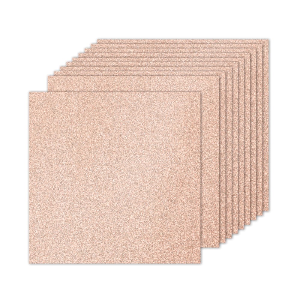 10 Sheets Rose Gold Glitter Cardboard 10 x 10 Inches, Glitter Cardboard Paper Square…