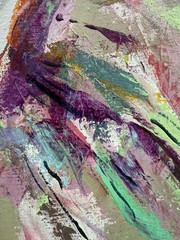 Wolf Abstract Colorful Original Acrylic Painting on Stretched Canvas Low Profile