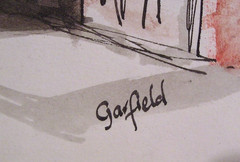 Mid 20th Century Expressionist Cityscape Painting Watercolor and Ink