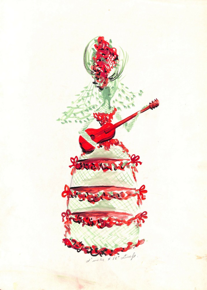 Lanvin Of Paris Original c1950s Advertising Watercolor Artwork