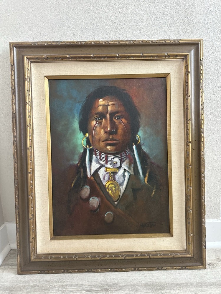 Chuck Oberstein Oil Painting Of Chief James Garfield Velarde