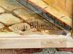 French Surrealist Artist Andre Breton Estate Painting. Signed Illegibly. C1900