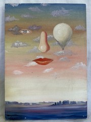 RENÉ MAGRITTE painting oil on canvas signed stamped vintage