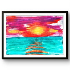 PORTIA Lunawanna Sunset Neopastel Original 10x16cm Paper Bruny Island Tasmania