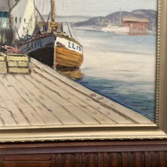 Framed Original Seascape Oil Painting Signed A. Nilsson 14 3/4”x 18 1/4” 1960’s