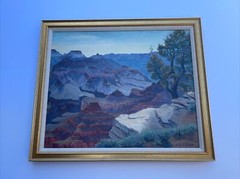 ANTIQUE LANDSCAPE PAINTING AMERICAN PLEIN AIR GRAND CANYON 1930 YAVAPAI GARDNER