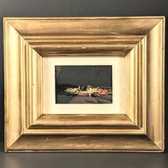Original Acrylic On Feather Framed Fruit Still Life Gold Frame Judith Klein 05